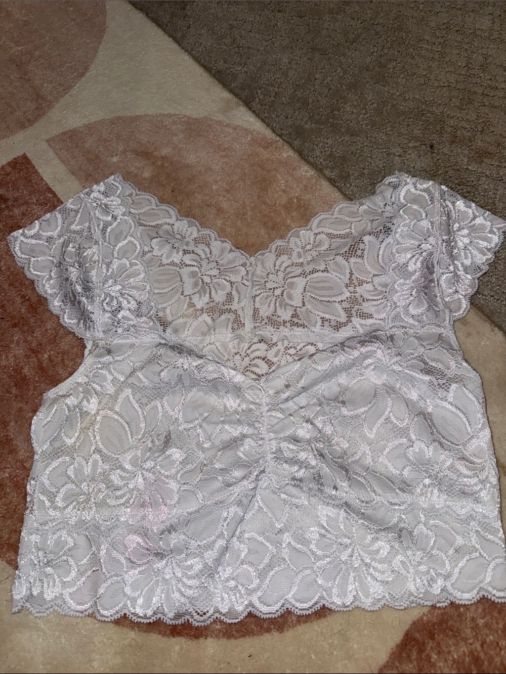 Lace Cropped Top - White